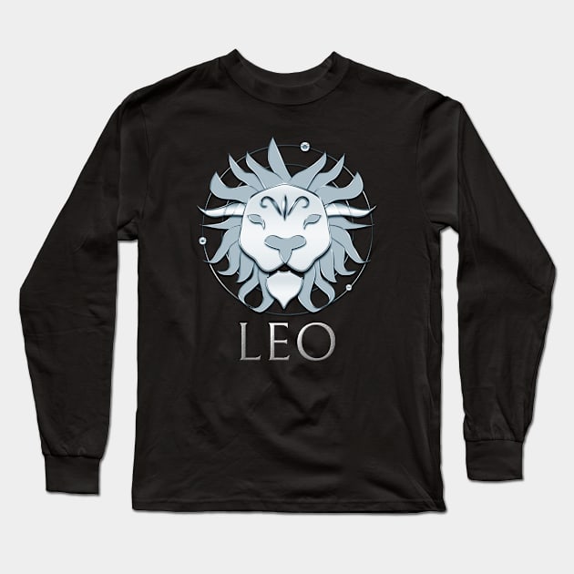 Leo Zodiac Sign Long Sleeve T-Shirt by Author Gemma James